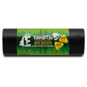 Мешки для мусора Ромашка ПНД 60л ЭКОНОМ рул. 30шт.(цвет-черный/58х68см/6 мкм/кор.35рул.)/603035-ЕЛР