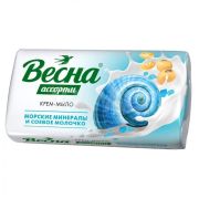 ВЕСНА АССОРТИ Крем-мыло туалетное Морские минералы и соевое молочко 90г /6206