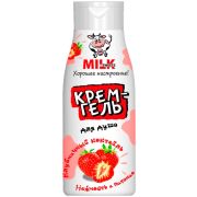 МИЛК Крем-гель д/душа Клубничный коктейль, нежность и питание 500мл