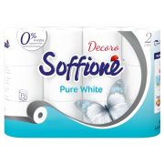 Туалетная бумага Soffione Pure White двухслойная, белая, 12 рулонов /5/10900045