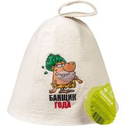 БАННЫЕ ШТУЧКИ Шапка для бани и сауны «Банщик года », войлок /41148