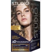 3D HOLOGRAPHY Стойкая краска для волос 6.1 Пепельно-русый 50/50/15 мл