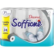 Туалетная бумага Soffione Family Pack двухслойная, белая, 24 рулона /10900139