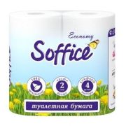 Туалетная бумага Soffice Economy двухслойная, белая, 4 рулонов /35/10900577