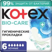 KOTEX Котекс прокл. БИО-КЭА ночные 6шт /10